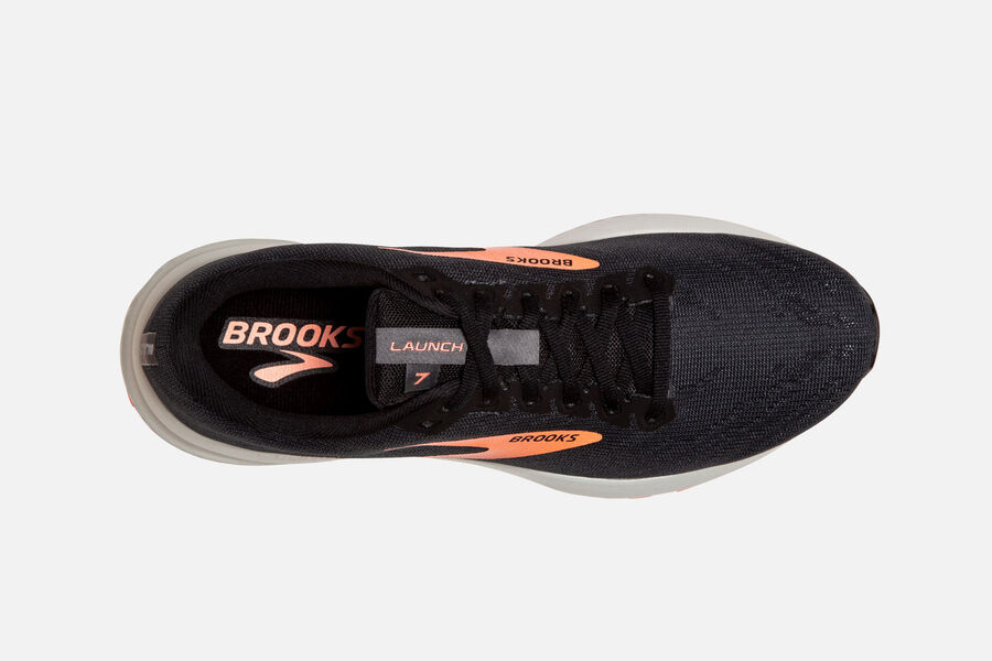 Brooks Launch 7 Road Running Shoes Womens - Black/Orange - SXGON-0243